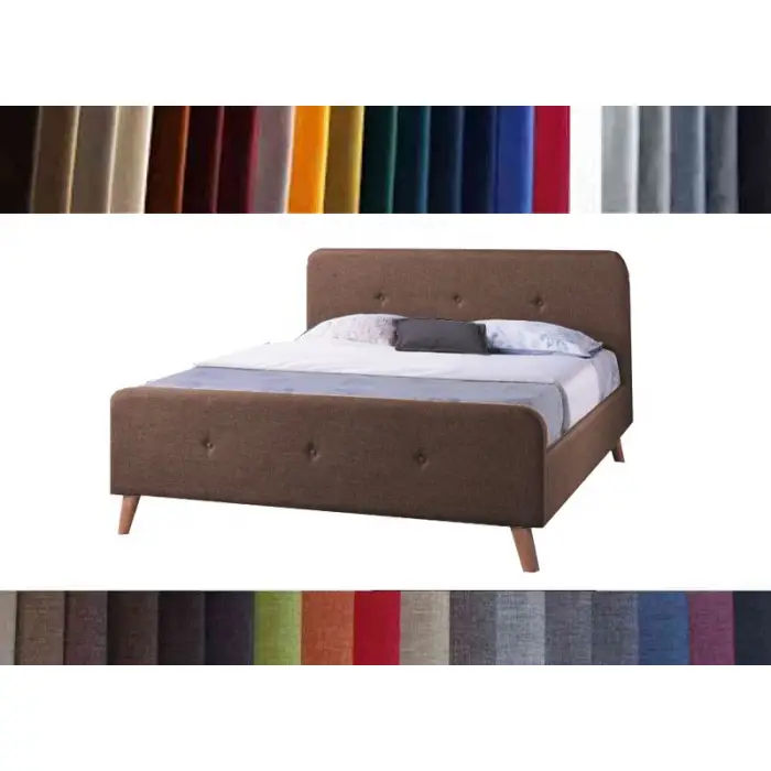 łóżko tapicerowane Dora brąz z zagłówkiem tapicerowanym
