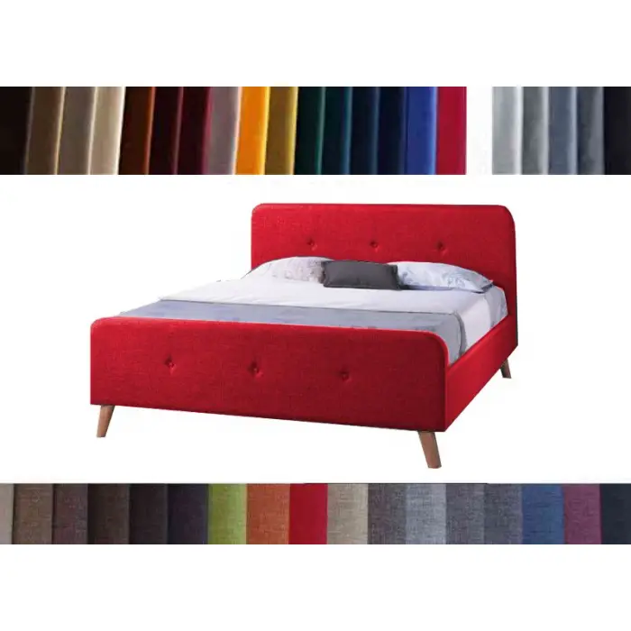 łóżko tapicerowane Dora czerwień z zagłówkiem tapicerowanym